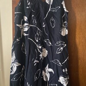 Ophelia Roe Floral Black and White Dress - Size Large